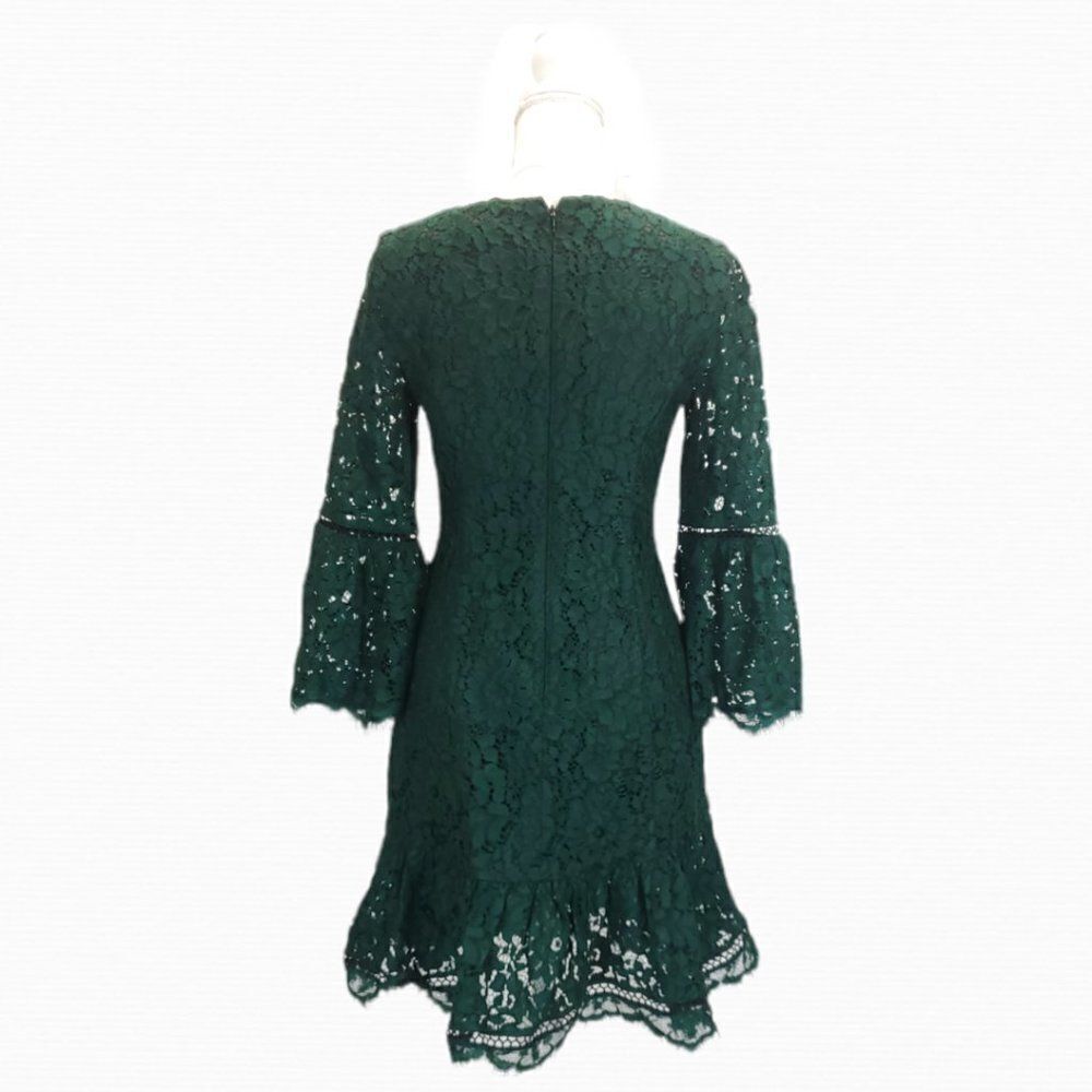 Eliza J Green Bell Sleeve Lace Mini Dress J-0238f1.6 - Picture 6 of 13